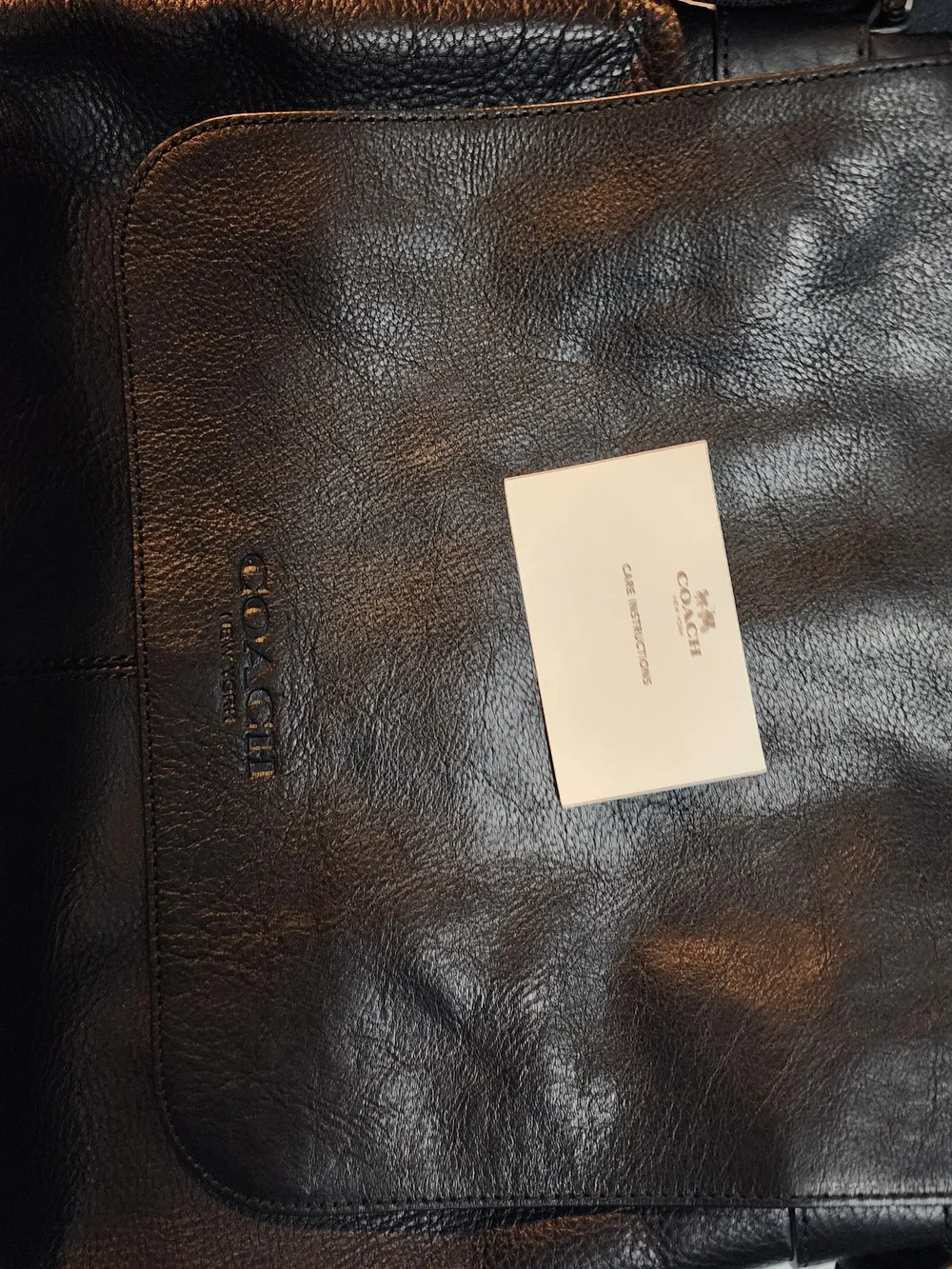 Excellent Condition Coach Black Leather Messenger Bag with Flap